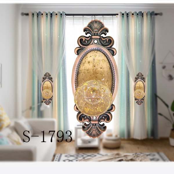 1793窗帘精美壁钩挂钩 时尚现代创意中式美式挂钩电镀合金窗帘钩